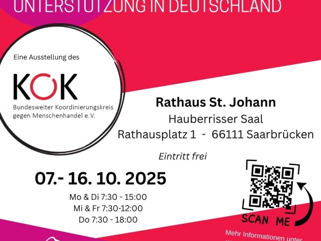 Ausstellung: „Menschenhandel – Situation, Rechte und Unterstützung in Deutschland“